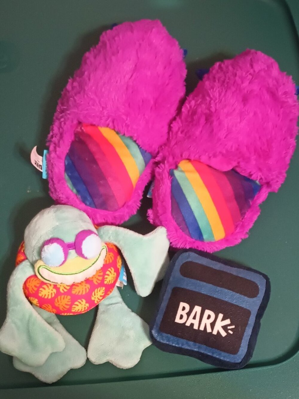 A Variety of gently used dog toys with squeakers